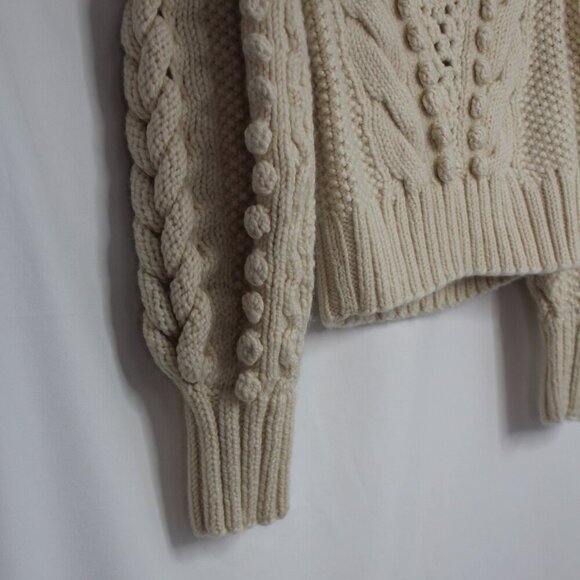 ULLA JOHNSON Verena Cable Knit Pullover Sweater in Ivory - Picture 10 of 14